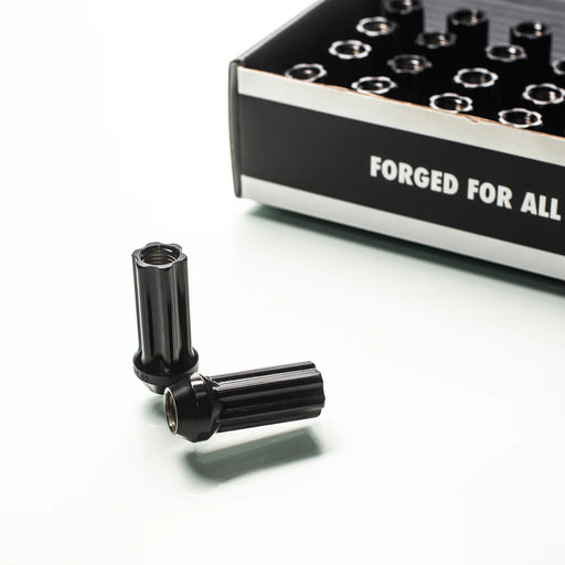 Titan 7 O.W.L Steel Racing Lug Nut Set 50MM M12X1.25 Machine Black - TASLN50C12125B - Subimods.com