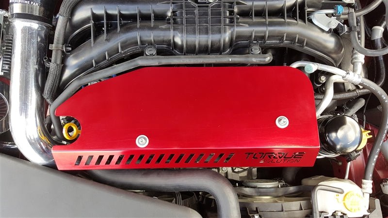 Torque Solution Engine Pulley Cover Red 2015-2021 WRX / 2014-2018 Forester XT - TS-SU-289R - Subimods.com