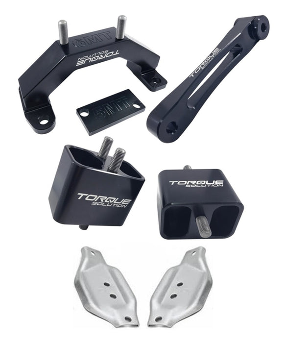 Torque Solution Solid Billet Mount Package w/ Subaru OEM Mount Plates 2002-2014 WRX / 2004-2021 STI - TS-SU-123SB-PL - Subimods.com