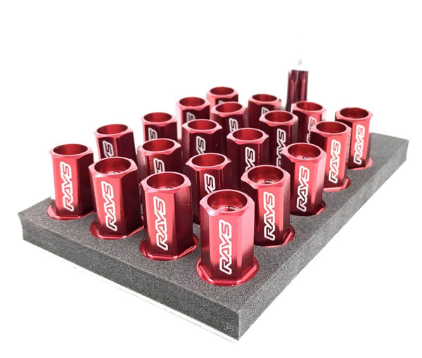 ラルク Volk Racing Dura-Nut L42 M12x1.25 Lock Nut Set Red — Subimods.com