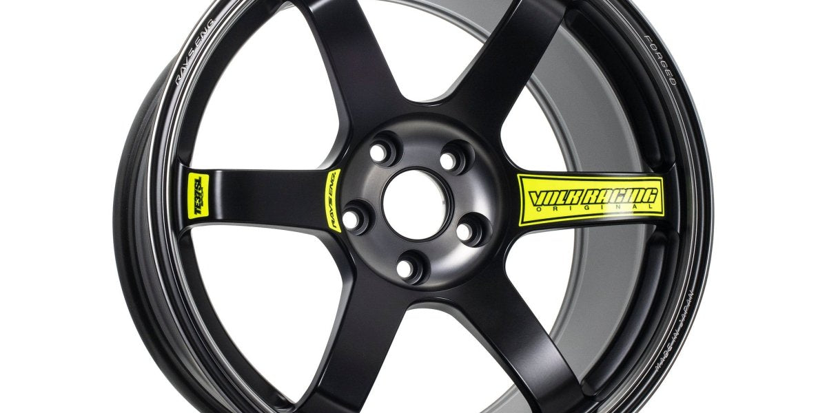 Volk Racing TE37 Saga SL M-Spec Pressed Black w/ Neon Yellow 