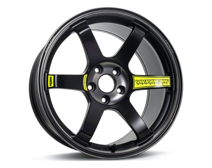 Volk Racing TE37 Saga SL M-Spec Pressed Black w/ Neon Yellow Stickers 18x9.5 5x114.3 +39mm - WVDGX39EPPB - Subimods.com