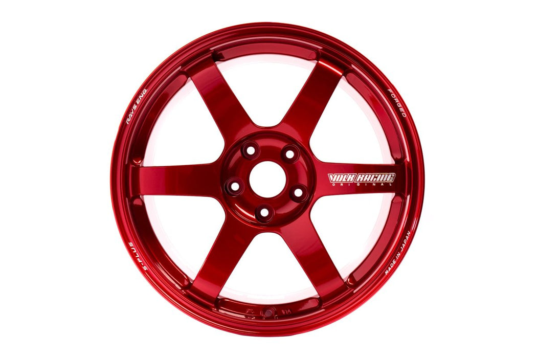 Volk Racing TE37 SAGA S-Plus Hyper Red 18X9.5 +38 5x114.3 2015-2023 WRX /  2011-2021 STI