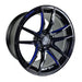 WedsSport RN-55M Gloss Black w/ Blue Machining 18x8.5 5x100 +45mm Offset - 72955 - Subimods.com