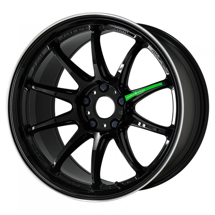 WORK Emotion ZR10 Black Diamond Rim Cut 18x9.5 +38mm 5x114.3 - WZR10189538YBLKLC - Subimods.com